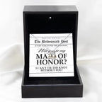 Maid of Honor Wedding Proposal Invitation Will You Be My Maid of Honor Help Me Tie The Knot Love Dancing Heart Pendant Necklace