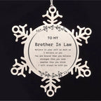 Brother-In-law Snowflake Ornament Gifts, To My Brother In Law You are braver than you believe, stronger than you seem, Inspirational Gifts For Brother In Law Ornament, Birthday, Christmas Gifts For Brother In Law Men Women