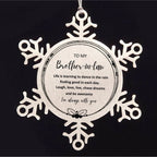 Brother-in-law Christmas Snowflake Engraved Ornament, Motivational Birthday Gifts - Life is learning to dance in the rain