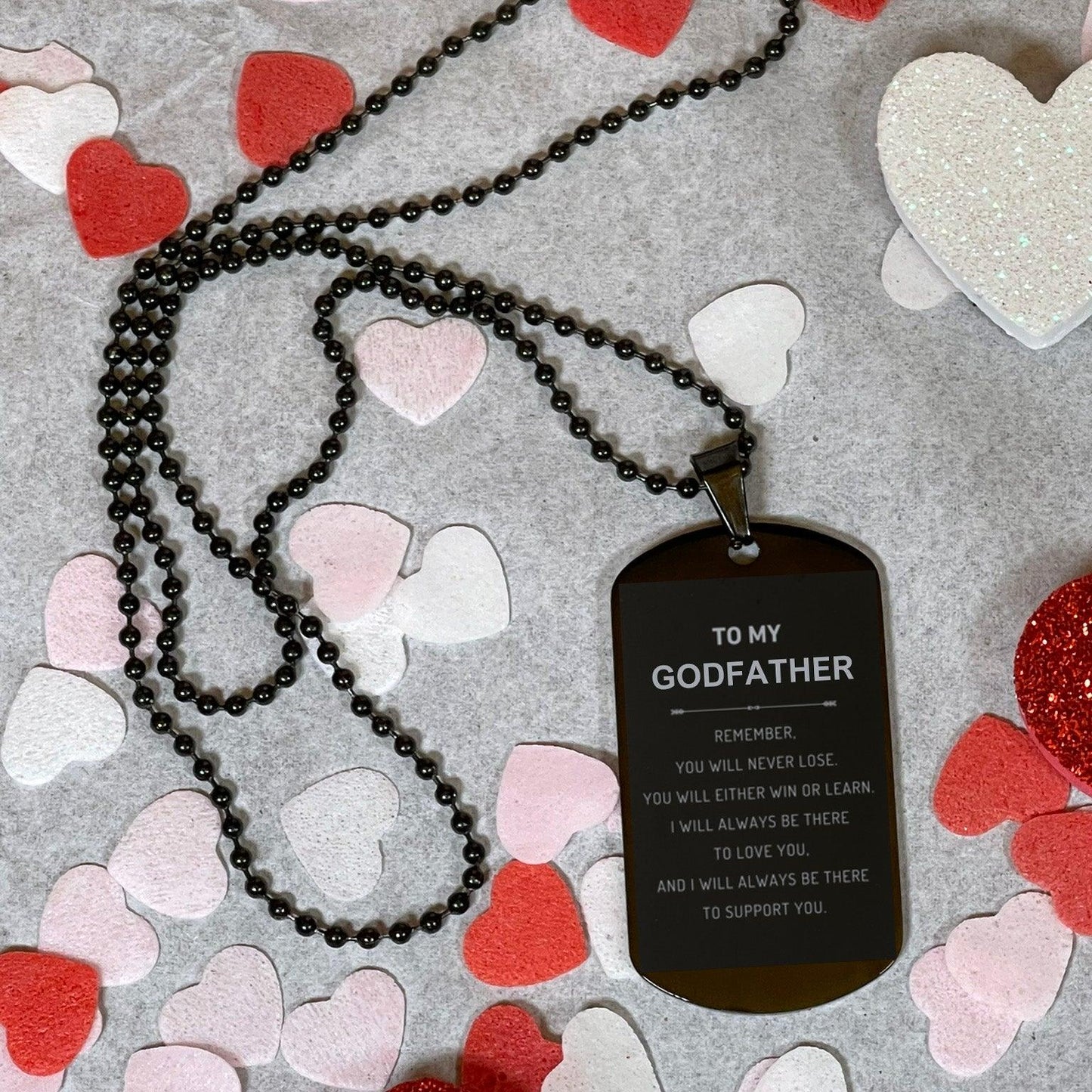 Brother Gifts, To My Brother Remember, you will never lose. You will either WIN or LEARN, Keepsake Black Dog Tag For Brother Engraved, Birthday Christmas Gifts Ideas For Brother X-mas Gifts - Mallard Moon Gift Shop