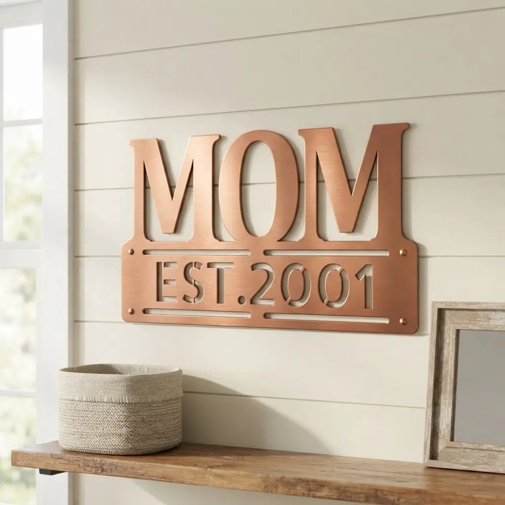 Personalized Mom Est. Year Metal Wall Art | Custom Mother's Day Gift | Mom Established Sign | Metal Home Decor | Made in USA