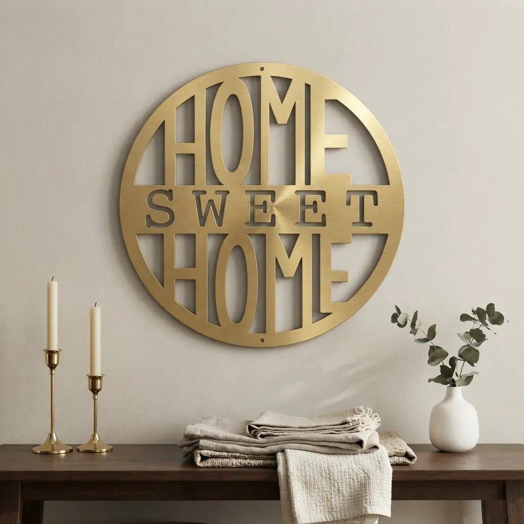 Home Sweet Home Metal Wall Art | Farmhouse Wall Decor | Rustic Home Sign | Modern Metal Wall Hanging | Made in USA