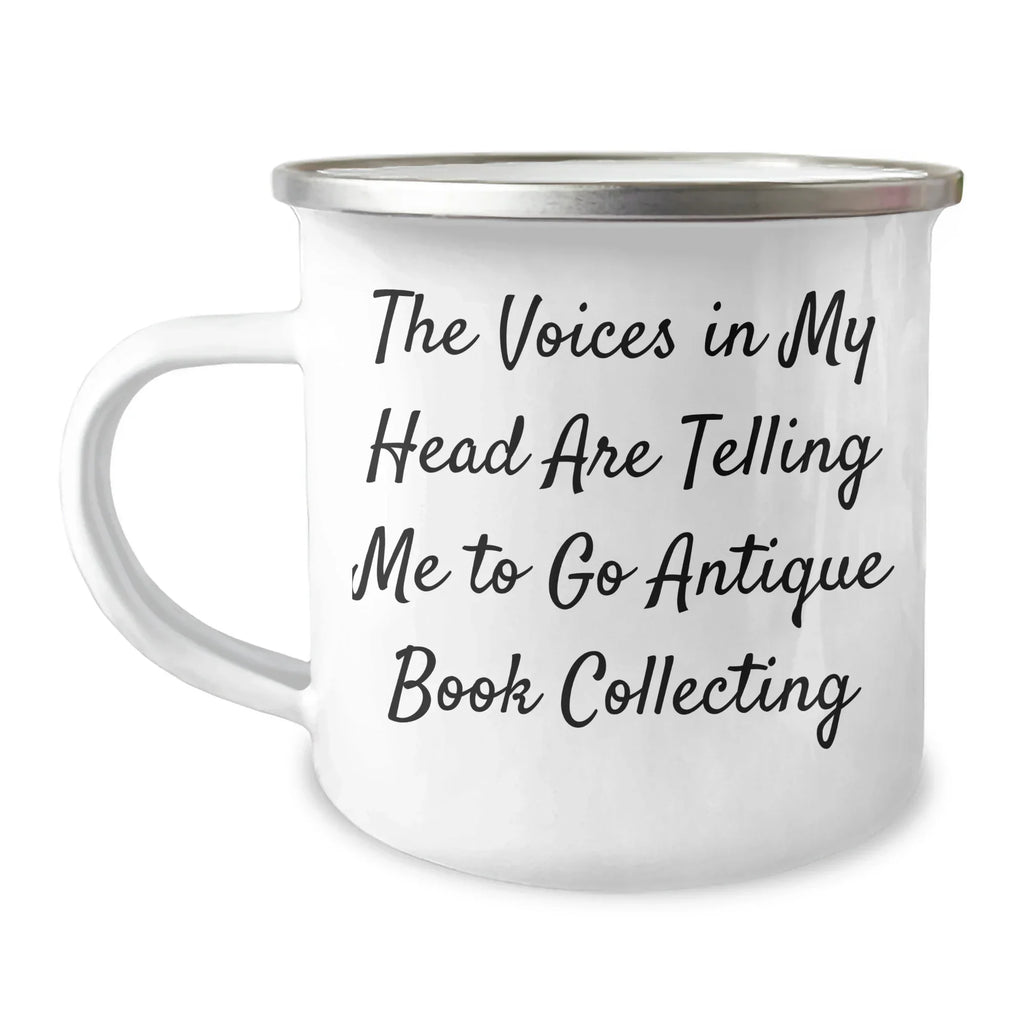 Antique Book Collecting Fun Camping Mug Gifts from Friends for Dad's Unique Adventure