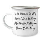 Antique Book Collecting Fun Camping Mug Gifts from Friends for Dad's Unique Adventure