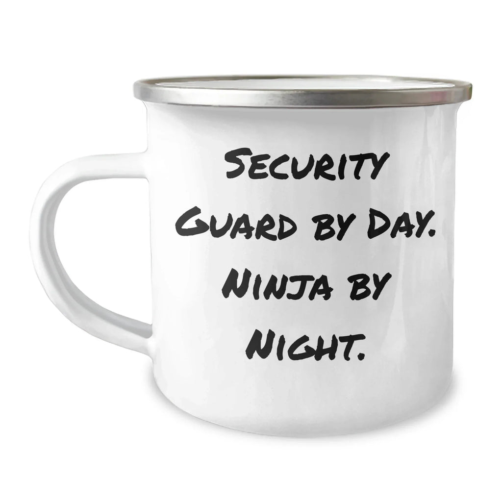 Security Guard Gifts from Friends, Funny Camping Mug for Security Guard by Day, Ninja by Night, Graduation Unique Gifts