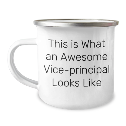 Funny Vice-principal Gifts from Friends for Awesome Vice-principals on Father's Day - Camping Mug with Quote 'This Is What An Awesome Vice-principal Looks Like' - Image 1