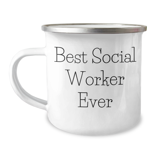 Funny Social Worker Gifts from Friends, For Best Social Worker Ever, Camping Mug for Graduation Unique Gifts - Image 1