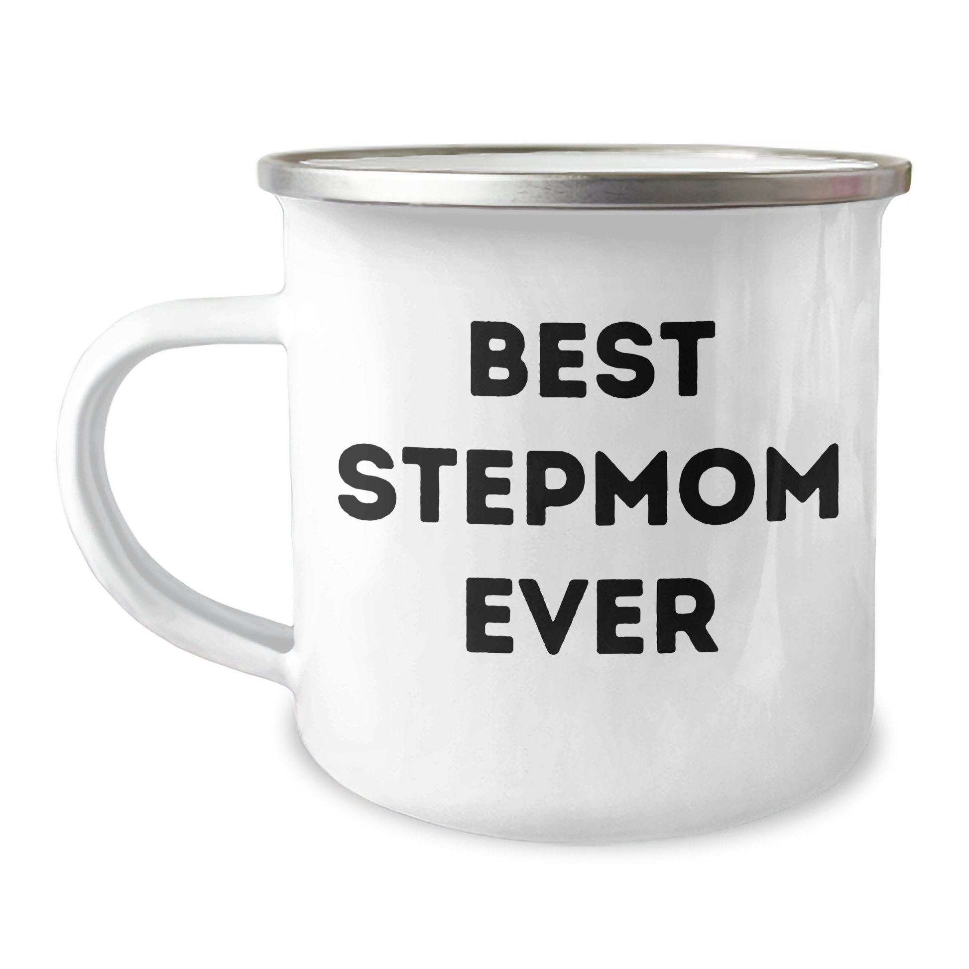 Funny Stepmom Gifts from Men to Best Stepmom Ever for Father's Day Unique Camping Mug, 12 oz Stainless Steel with Enamel Finish - Image 1