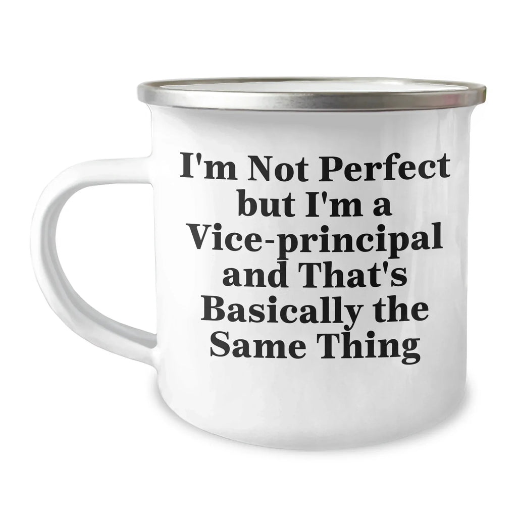 Funny Vice-principal Gifts for Men from Friends - I'm Not Perfect Camping Mug for Graduation