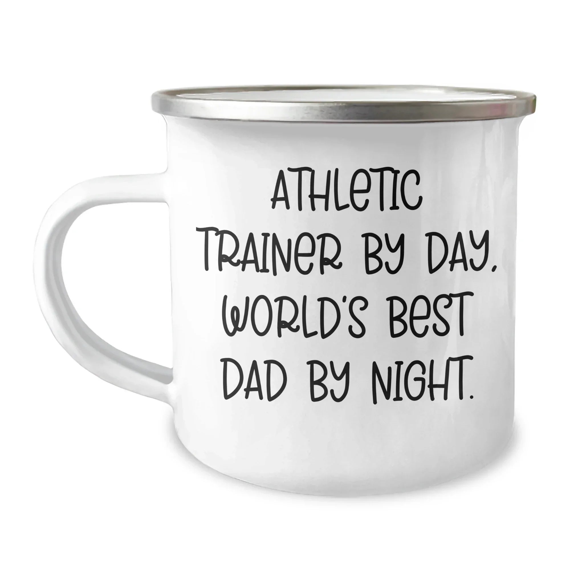 Funny Athletic Trainer Gifts from Dad, Unique Camping Mug for Graduation 'Athletic Trainer By Day, World's Best Dad By Night.'