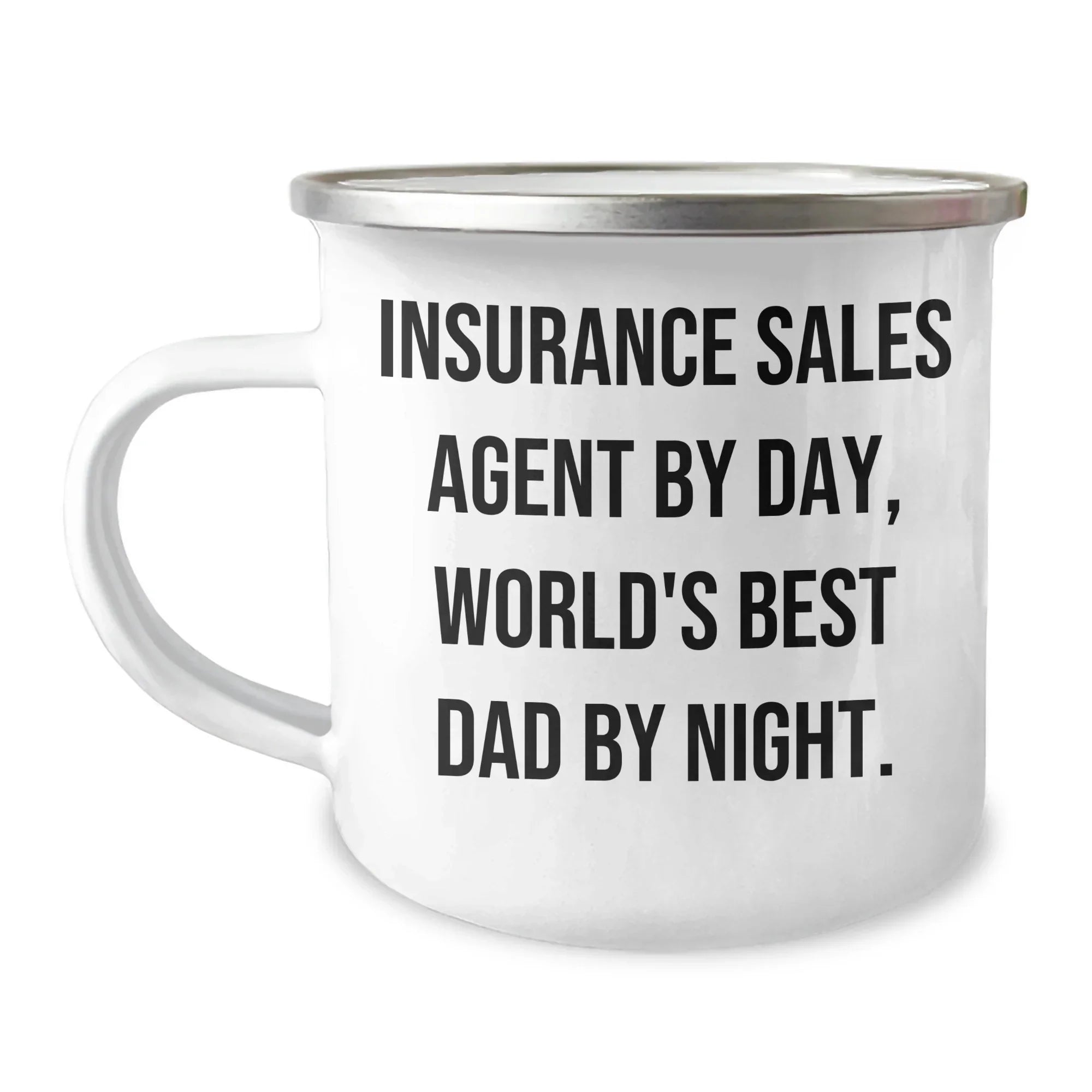 Insurance Sales Agent Gifts from Men - Funny Camping Mug for World's Best Dad - 'Insurance Sales Agent By Day, World's Best Dad By Night.'