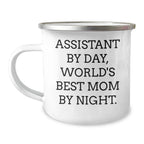 Assistive Graduation Gifts from Women to Assistants, World's Best Mom Camping Mug, Funny Quote