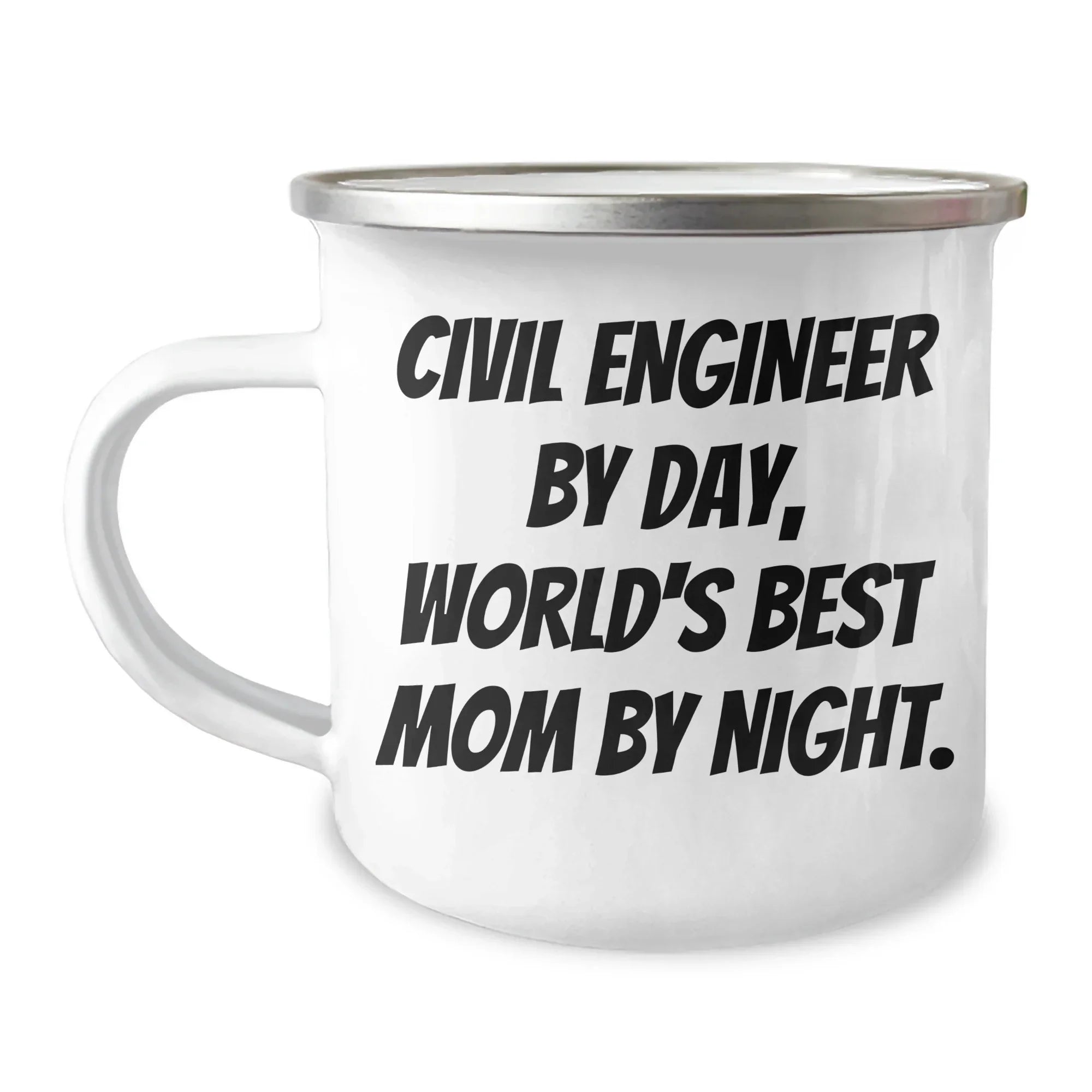 Civil Engineer Mom's Camping Mug, Funny Graduation Gifts from Friends, Unique Gifts for Civil Engineer, 12 oz Stainless Steel with Enamel Finish
