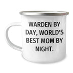 Warden By Day, World's Best Dad By Night - Funny Camping Mug, Gifts from Men to Warden, Father's Day Unique Gifts