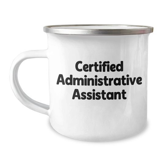 Funny Certified Administrative Assistant Gifts from Coworkers - Camping Mug for Men on Father's Day, 'I'm the Boss' Quote - Image 1