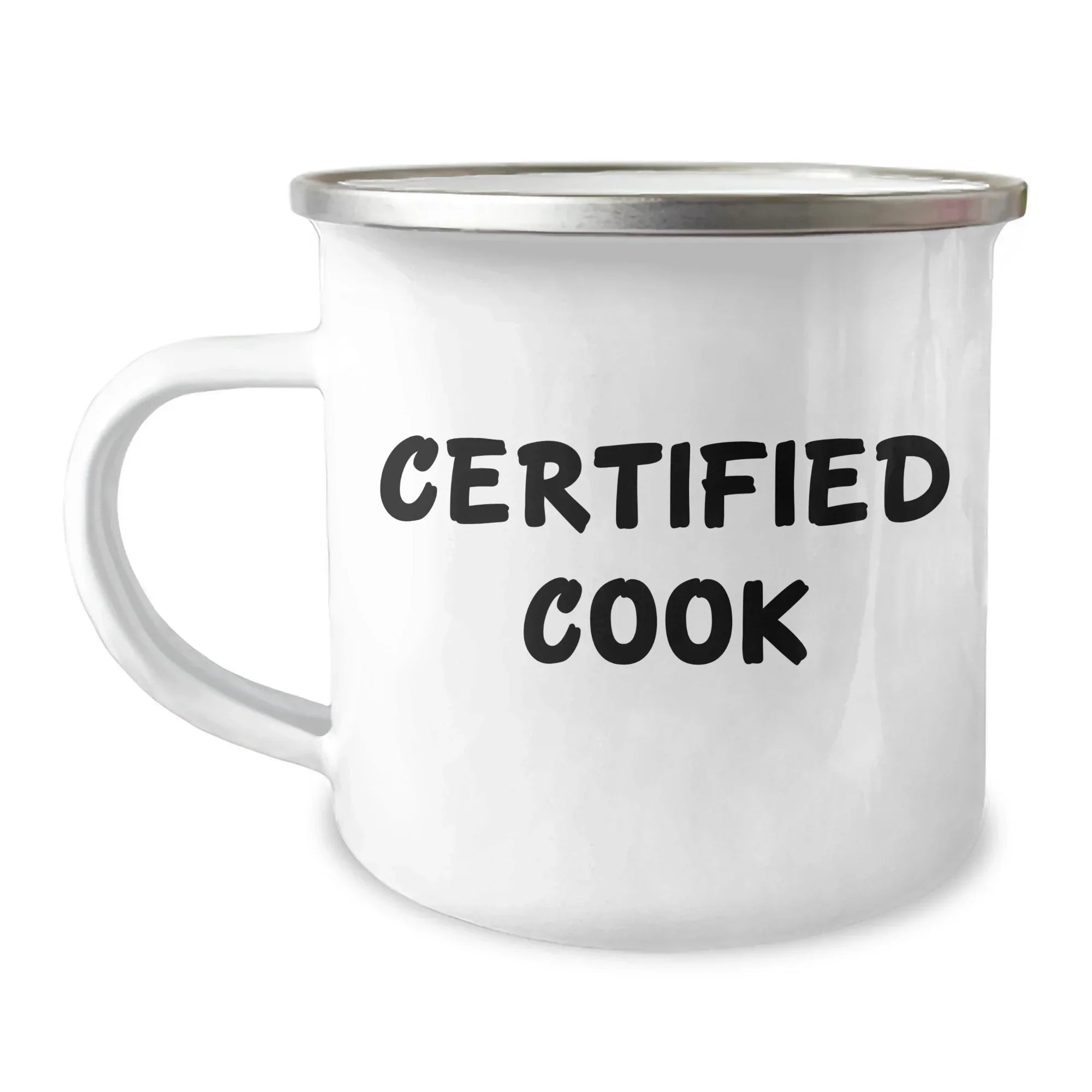 Cooking with Love, Funny Quote, 12 oz Camping Mug for Cooks, Gifts from Friends to Family, Father's Day Unique Gifts