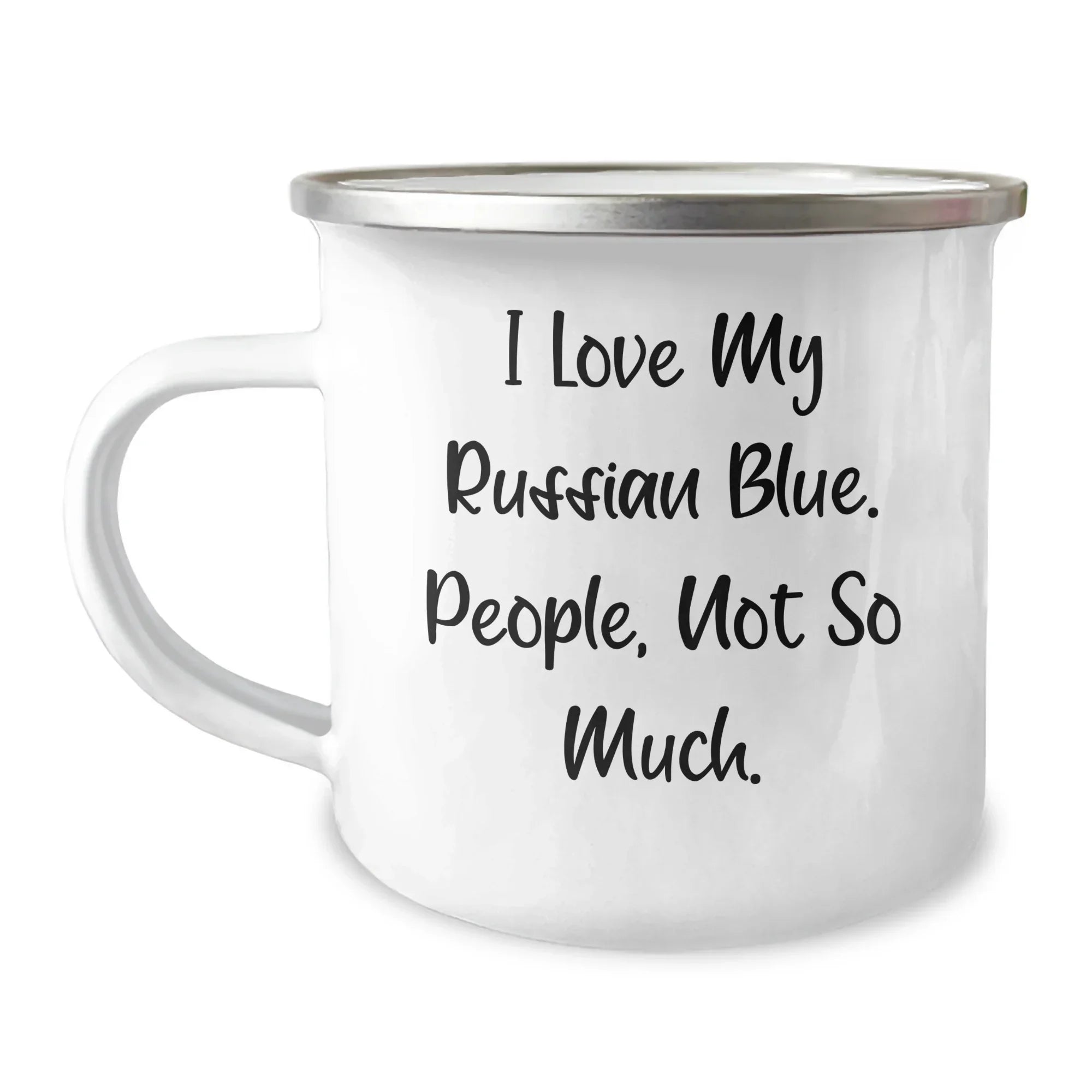 Funny Russian Blue Cat Lover Gifts from Friends for Dad's Camping Mug, 'I Love My Russian Blue', Father's Day Unique Gifts