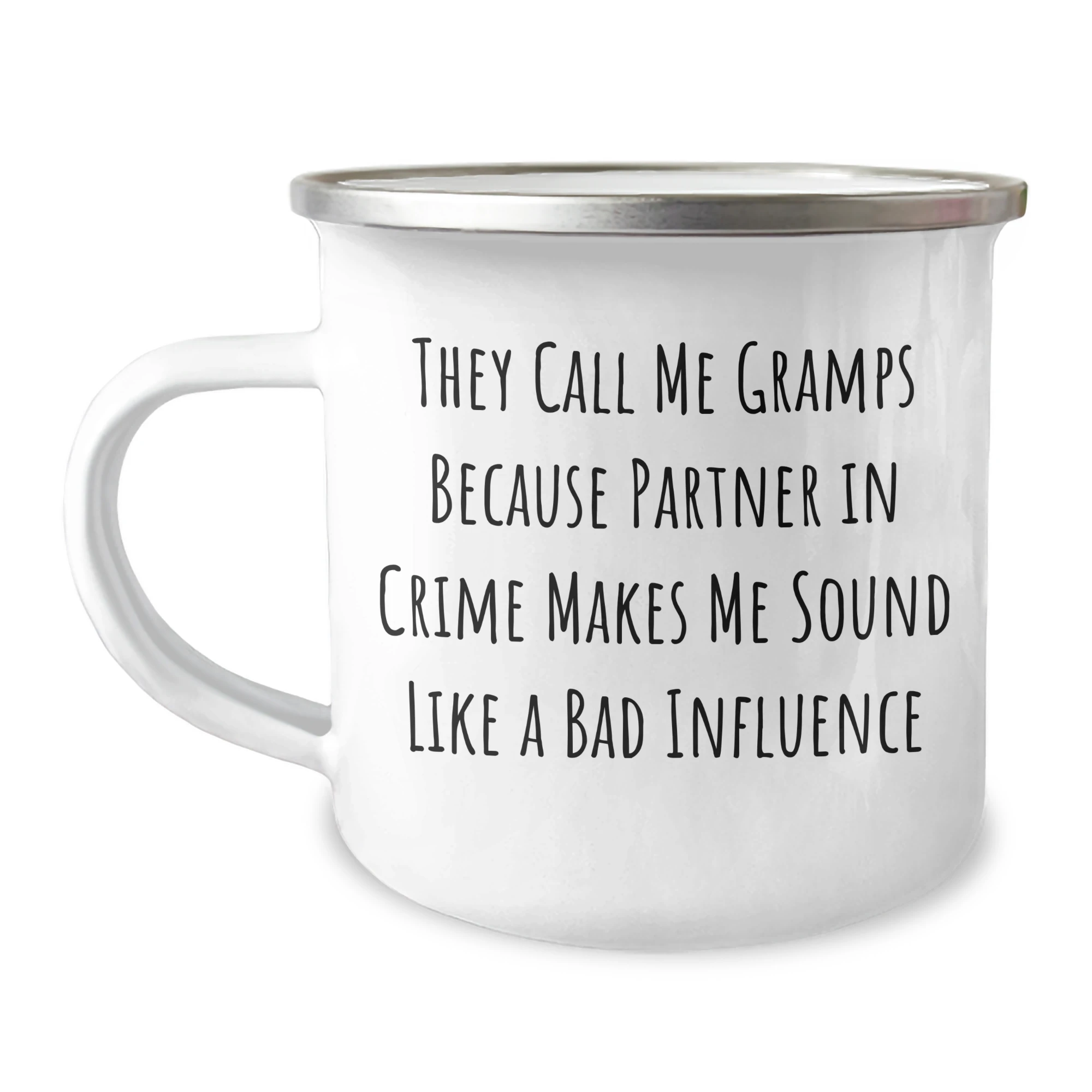 Gramps Camping Mug, Funny Quote Gifts from Family to Gramps, 12 oz Stainless Steel with Enamel Finish, Perfect for Father's Day Unique Gifts for Men