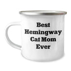 Funny Hemingway Cat Mom Gifts from Friends to Family - Best Camping Mug for Dad on Father's Day