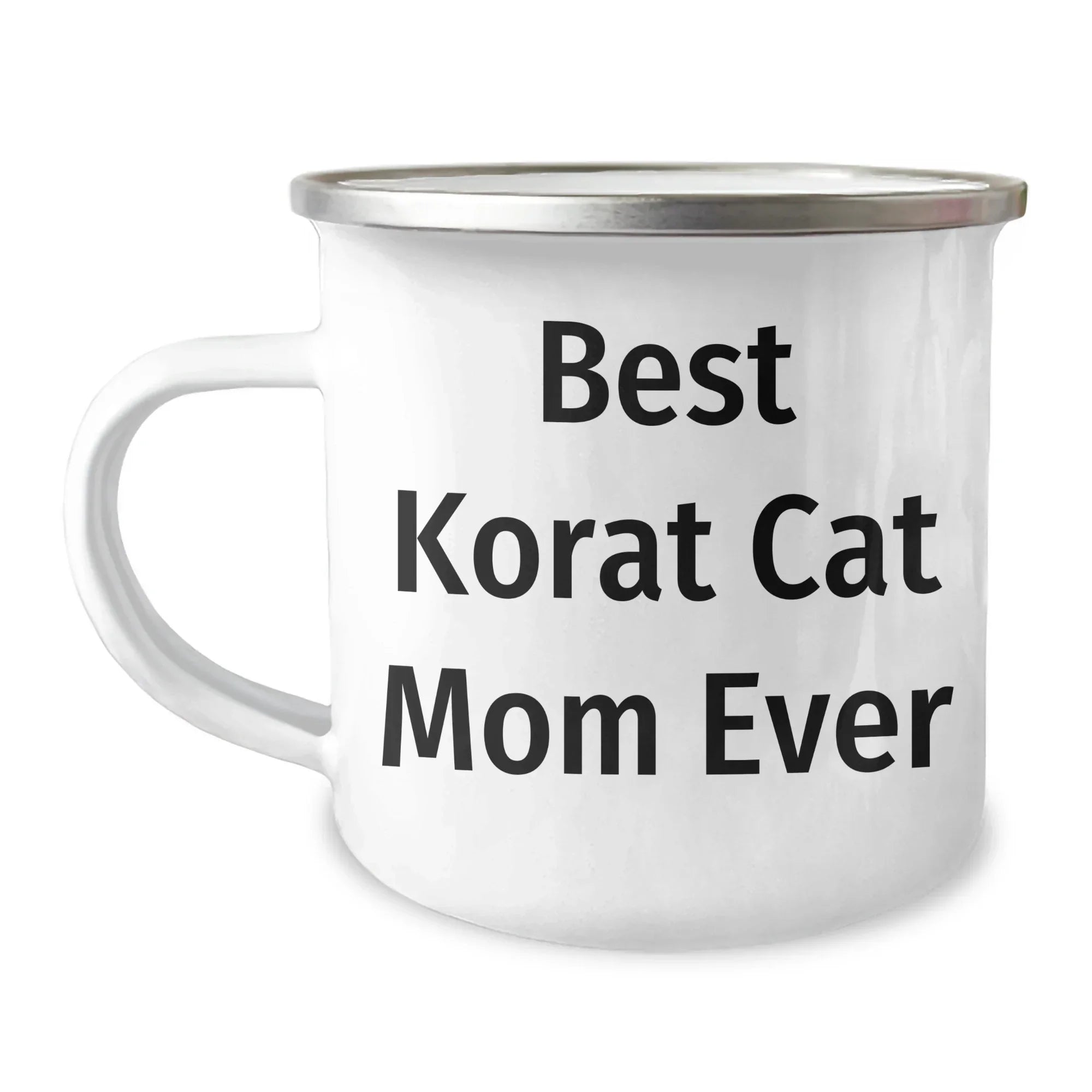 Funny Korat Cat Mom Gifts from Friends to Korat Cat Lovers, Best Korat Cat Mom Ever Enamel Camping Mug, Father's Day Unique Gifts for Men