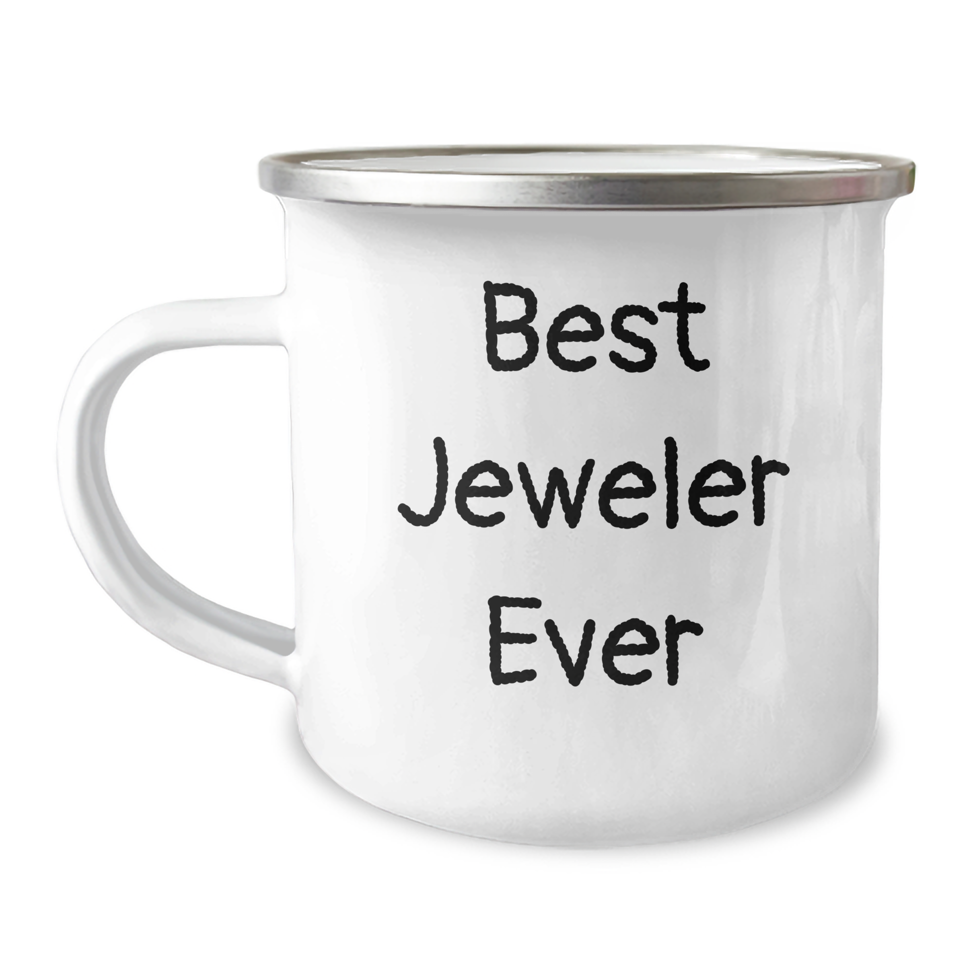 Funny Jeweler Gifts from Friends for Men, Enamel Camping Mug with Best Jeweler Ever Quote, Graduation Unique Gifts - Image 1
