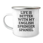 English Springer Spaniel Dog Lover Gifts, Funny Camping Mug, Gifts from Men to English Springer Spaniel Dog Owners for Father's Day, Unique Inspirational Mugs
