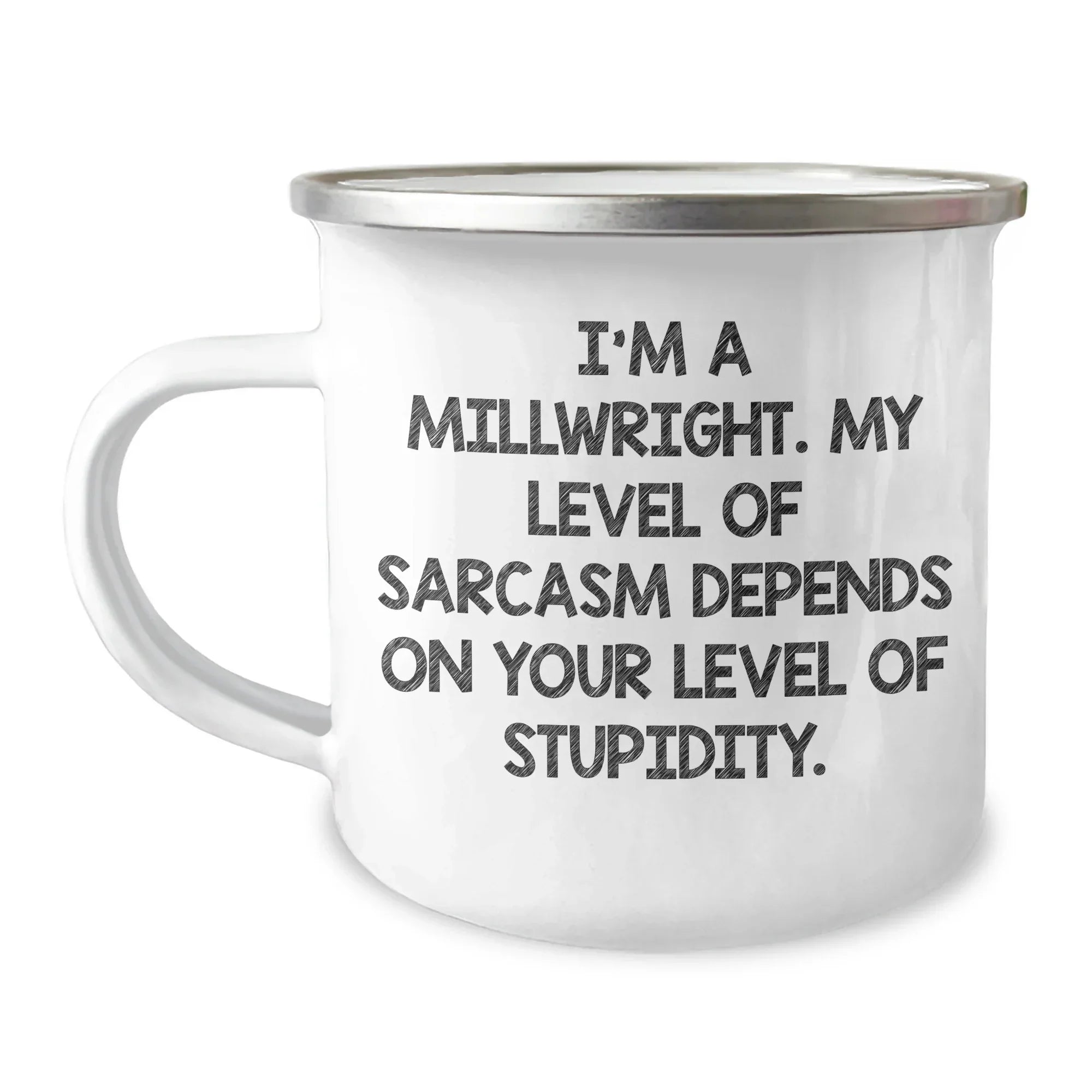 Funny Millwright Gifts for Mother's Day - 'I'm A Millwright, My Level Of Sarcasm...' Camping Mug, Gifts from Men to Women