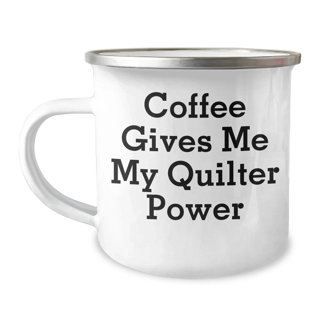 Funny Quilter Gifts from Friends, Quilter Power Mug for Graduation, Coffee Lovers' Unique Gifts