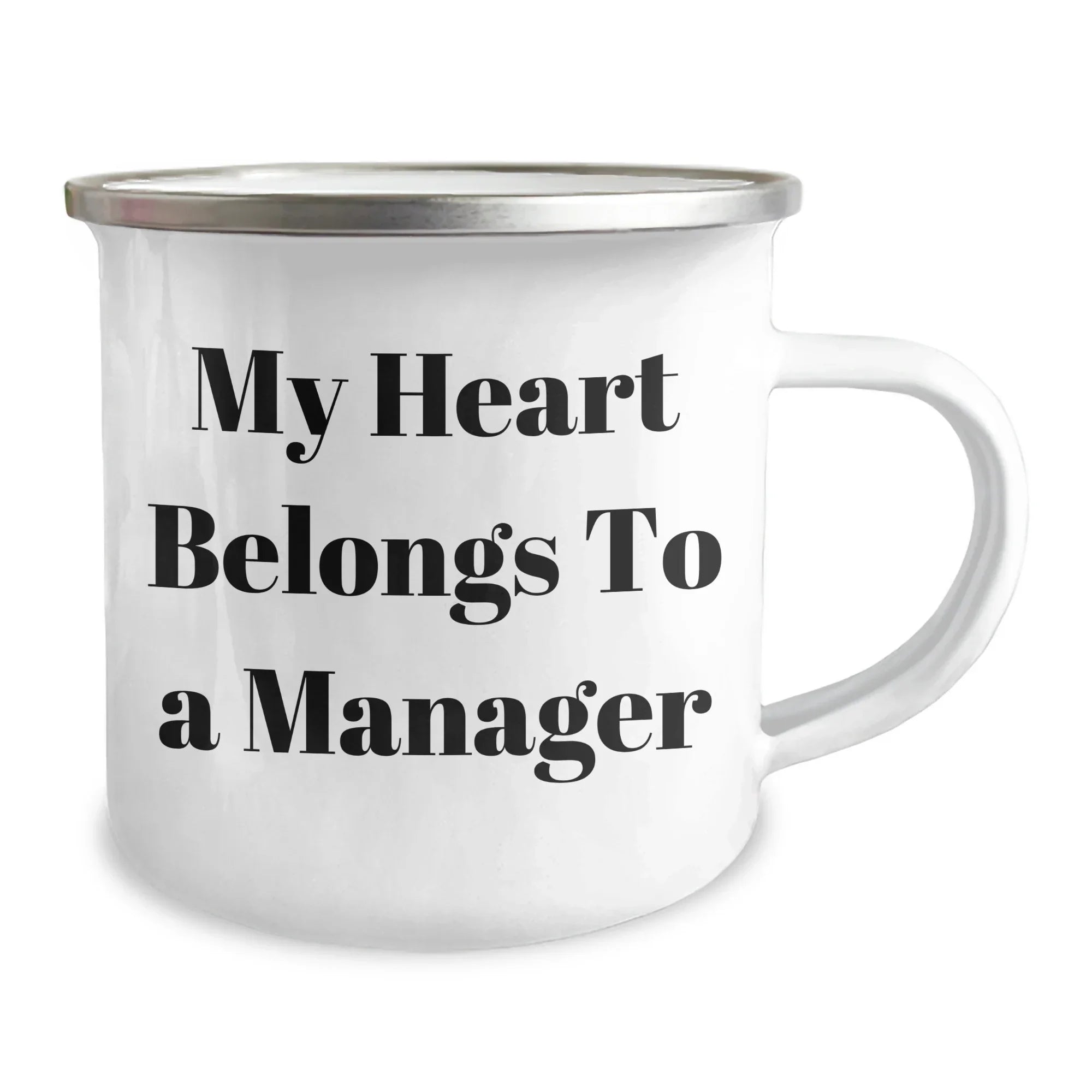 Funny Manager Gifts from Friends - My Heart Belongs To A Manager Camping Mug, Perfect for Graduation