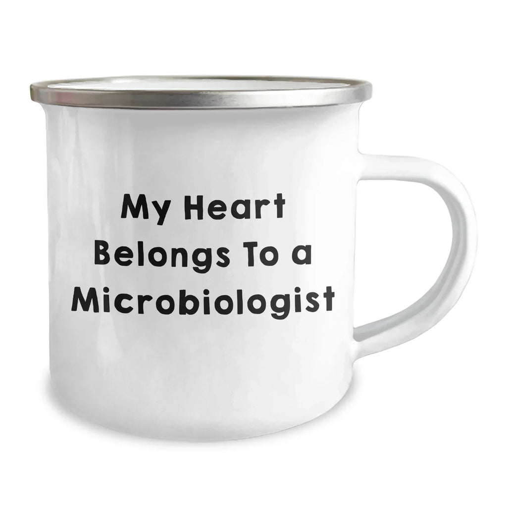 Funny Microbiologist Gifts for Him from Friends to Unique Camping Mug, 'My Heart Belongs To A Microbiologist' Graduation Celebration