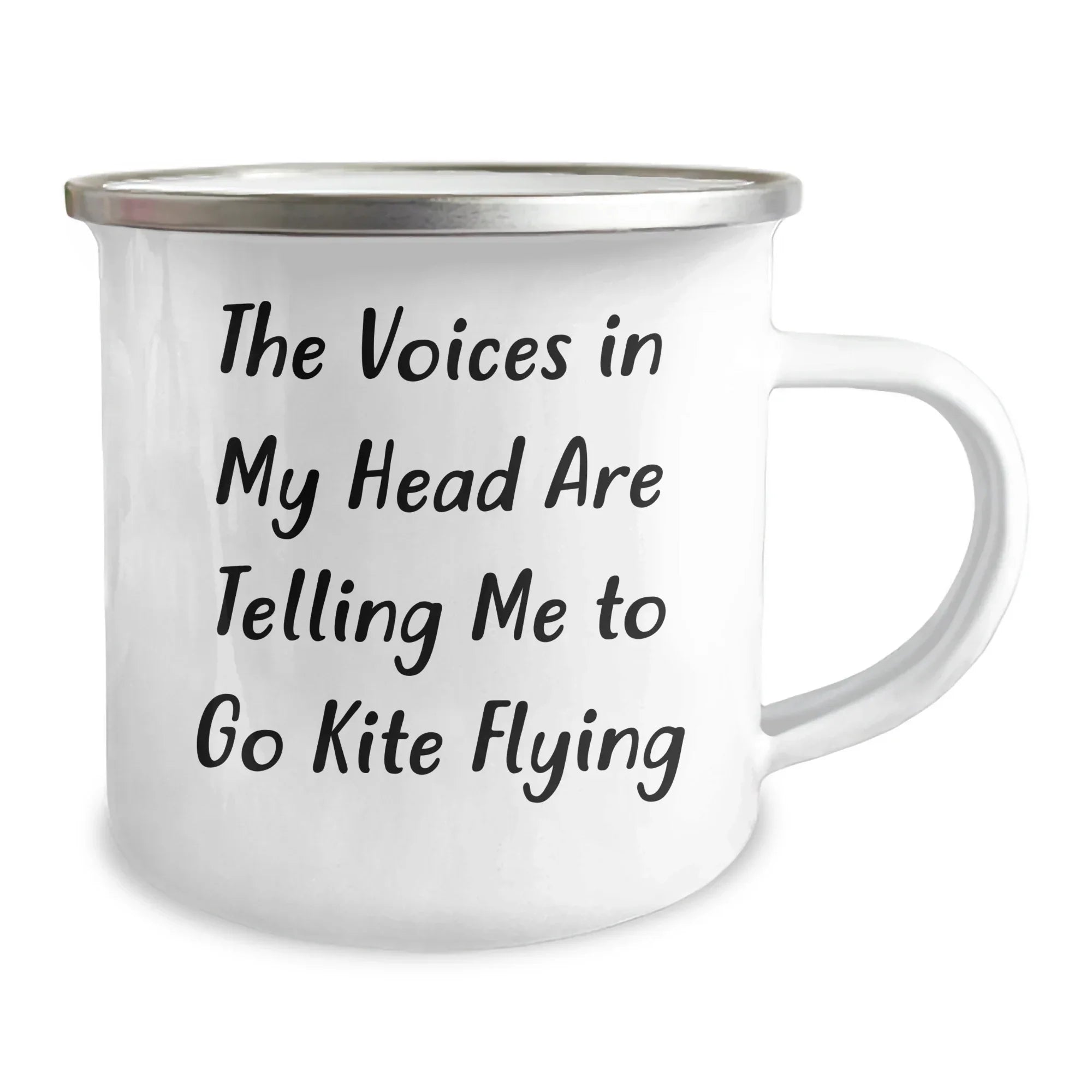 Kite Flying Adventure Camping Mug Gifts for Men from Family, Funny Quote 'The Voices In My Head Are Telling Me To Go Kite Flying' on Father's Day