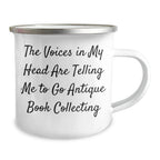 Antique Book Collecting Fun Camping Mug Gifts from Friends for Dad's Unique Adventure