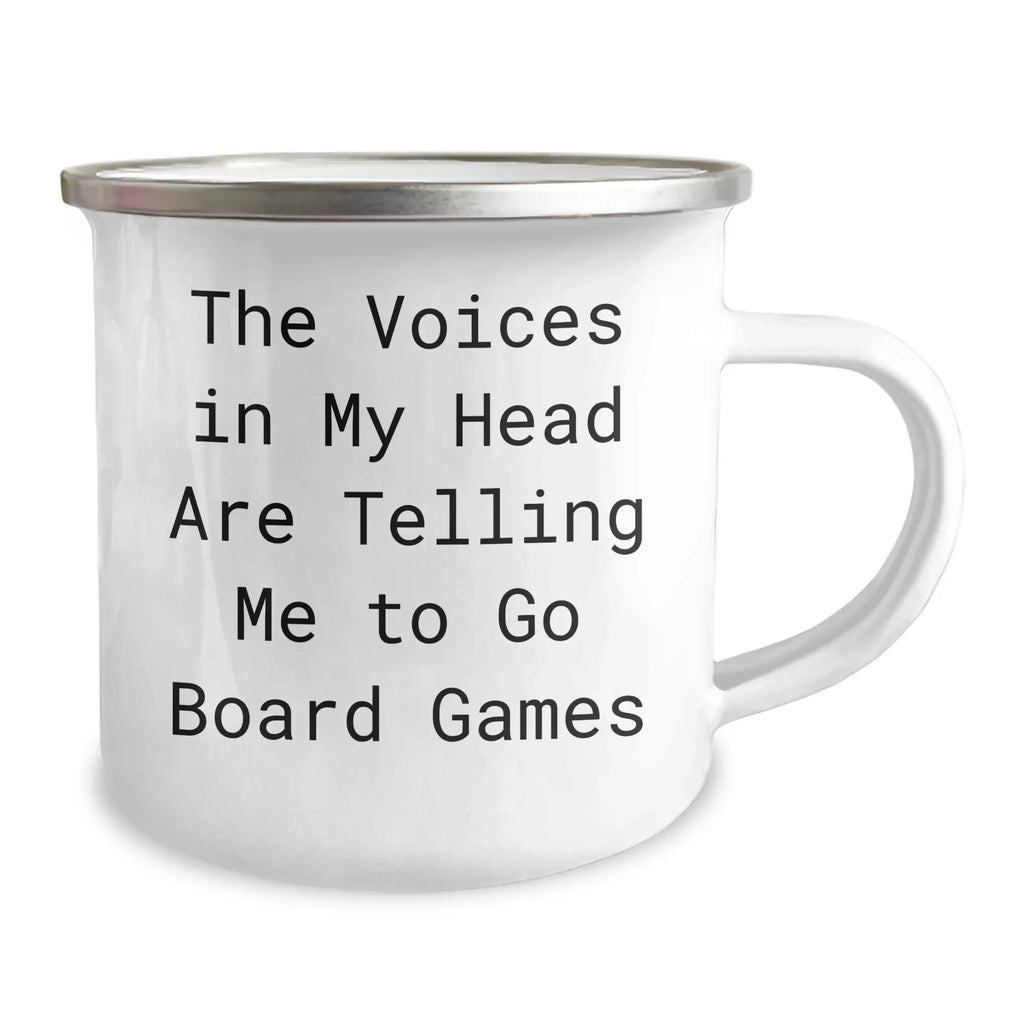 Funny Board Games Lover Gifts from Family for Dad's Camping Mug - 'The Voices In My Head Are Telling Me To Go Board Games' Quote, Unique Father's Day Unique Gifts for Men