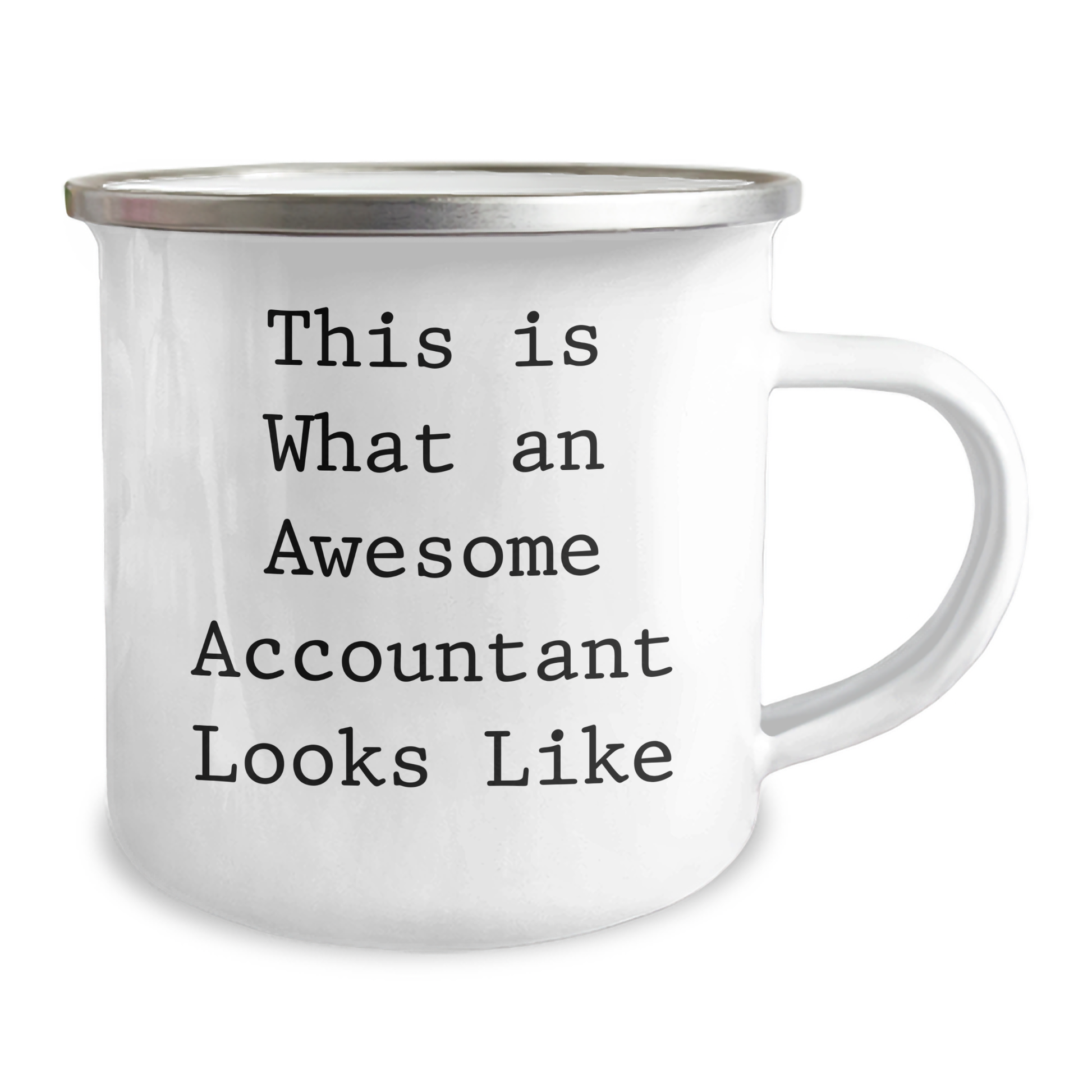 Commemorate Awesome Accountants with This Funny Camping Mug, Gifts from Family for Father's Day, 12 oz Stainless Steel with Enamel Finish, Quote: 'This Is What An Awesome Accountant Looks Like' - Image 2