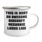 Aircraft Mechanic Gifts, Funny Camping Mug, 'This Is What An Awesome Aircraft Mechanic Looks Like', Gifts from Family, Gifts for Aircraft Mechanic, Father's Day Unique Gifts