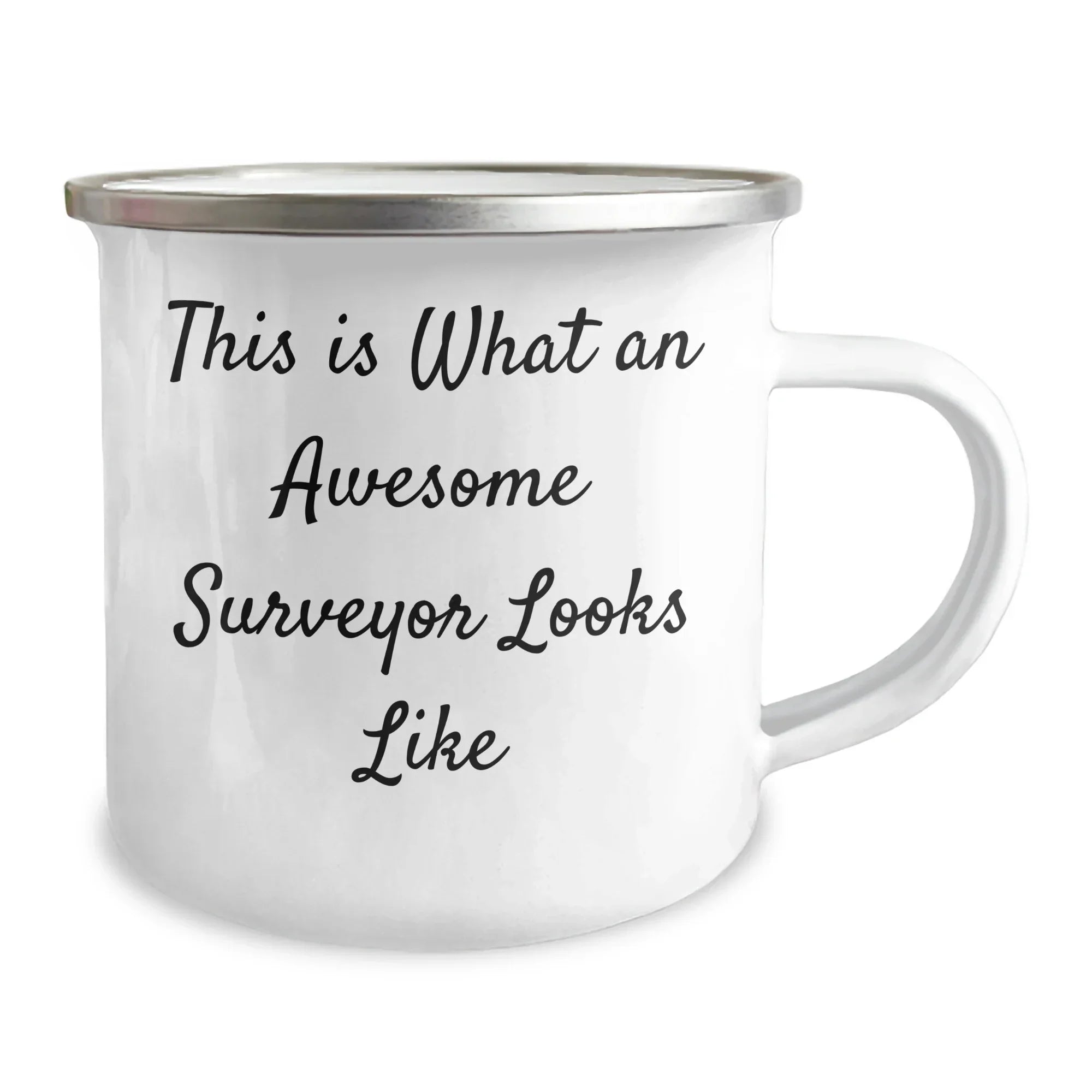 Funny Surveyor Gifts for Mom, Surveyor Camping Mug with Inspirational Quote, 'This Is What An Awesome Surveyor Looks Like', Gifts from Men to Surveyor Mom, Mother's Day Unique Gifts