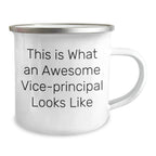 Funny Vice-principal Gifts from Friends for Awesome Vice-principals on Father's Day - Camping Mug with Quote 'This Is What An Awesome Vice-principal Looks Like'