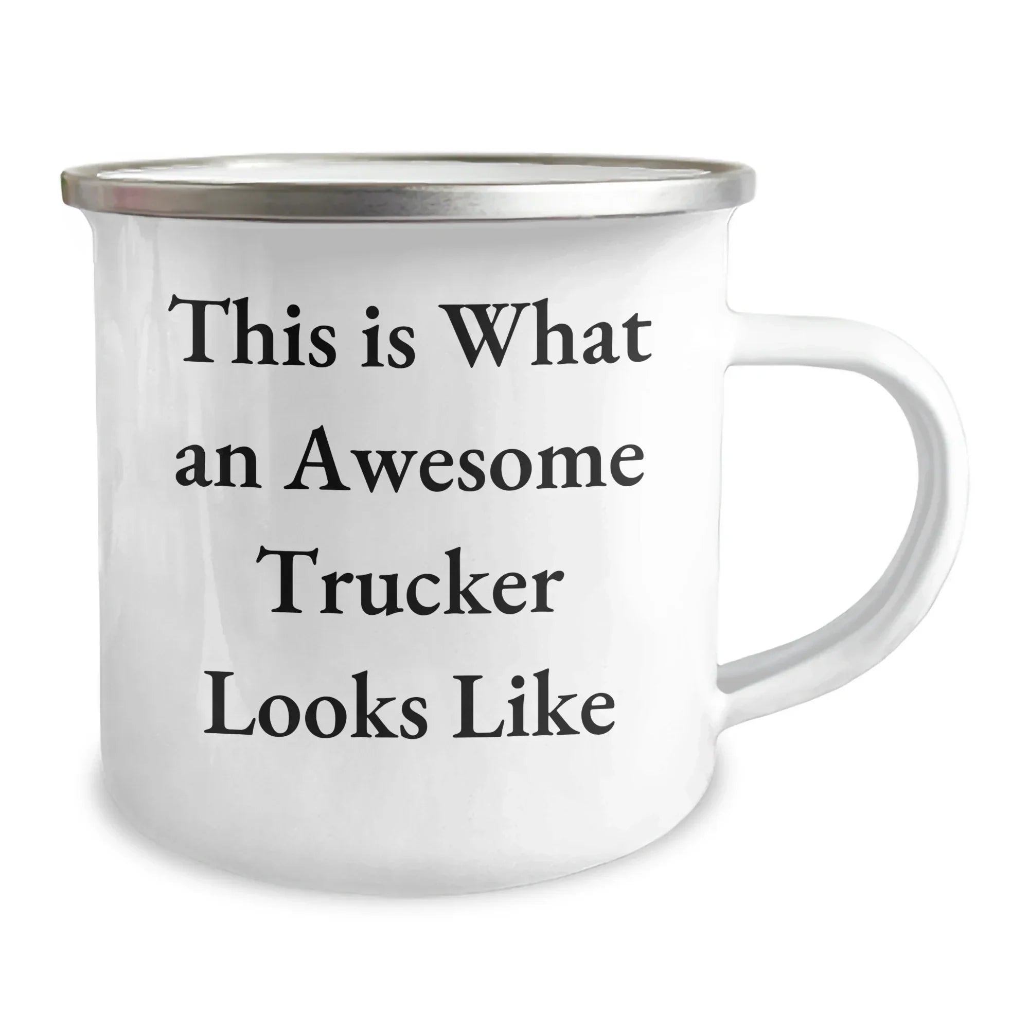 Funny Trucker Gifts from Men for Awesome Trucker on Father's Day - This Is What An Awesome Trucker Looks Like Camping Mug, 12 oz Stainless Steel