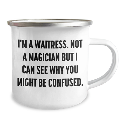 Gifts from Friends for Waitress, Funny Quote Camping Mug for Father's Day, Unique Gifts for Men - Image 2