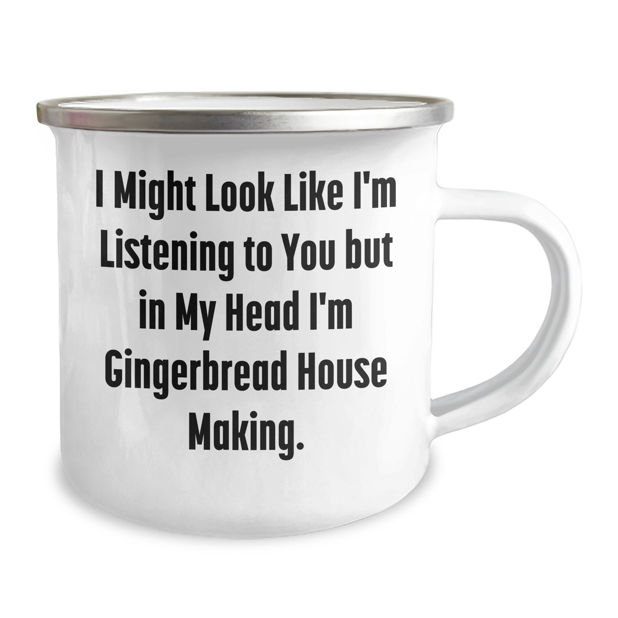 Funny Gingerbread House Making Gifts for Dad - 'I Might Look Like I'm Listening...' 12 oz Camping Mug, Gifts from Men to Family, Perfect for Father's Day - Image 2