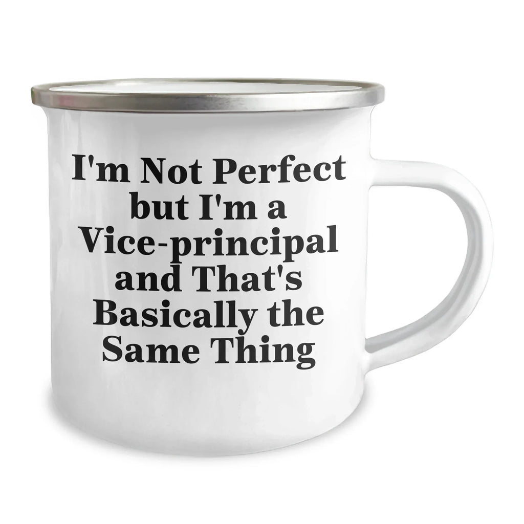 Funny Vice-principal Gifts for Men from Friends - I'm Not Perfect Camping Mug for Graduation