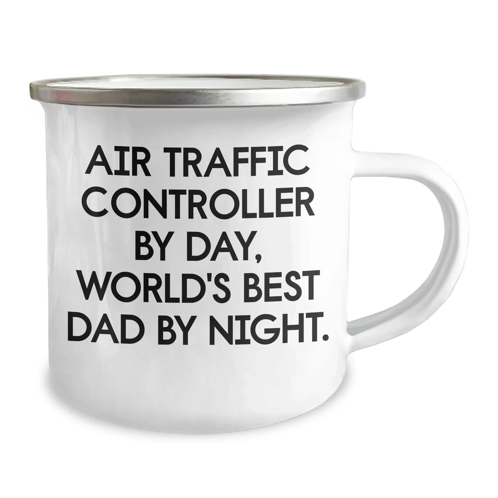 Air Traffic Controller Gifts from Friends, Funny Camping Mug for Air Traffic Controller By Day, World's Best Dad By Night, Graduation Unique Gifts