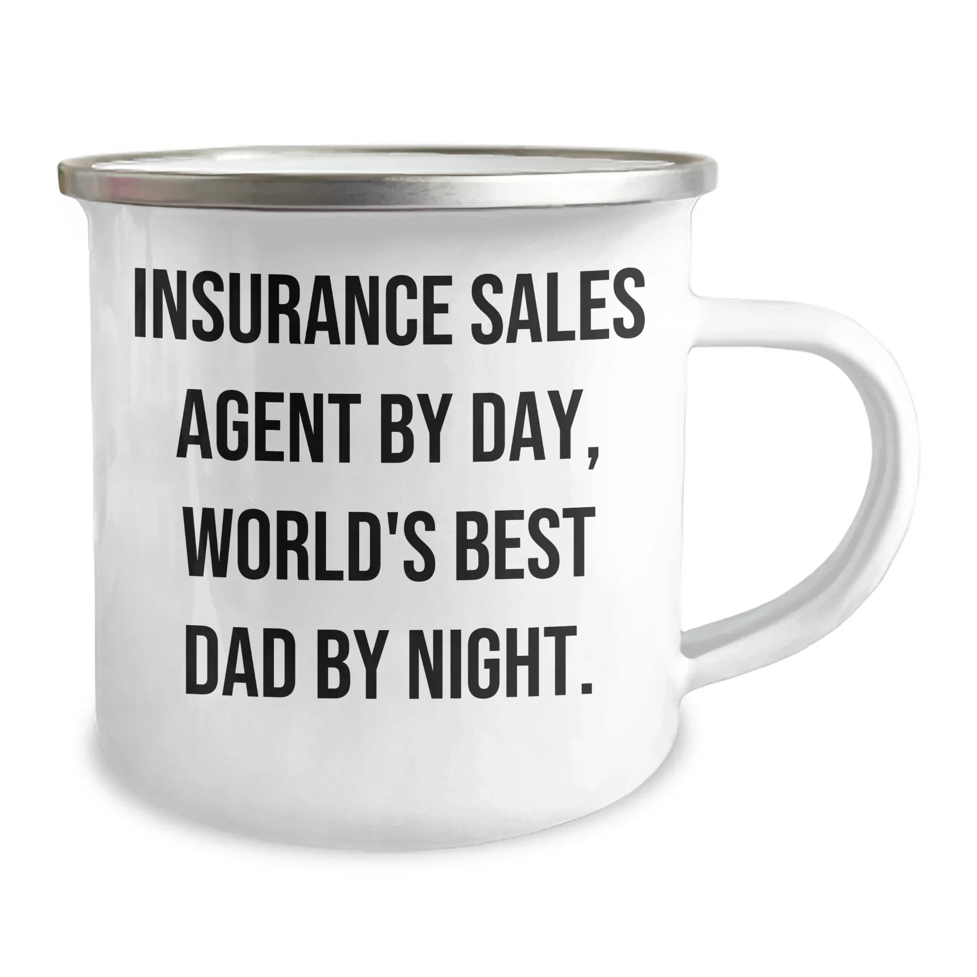 Insurance Sales Agent Gifts from Men - Funny Camping Mug for World's Best Dad - 'Insurance Sales Agent By Day, World's Best Dad By Night.'