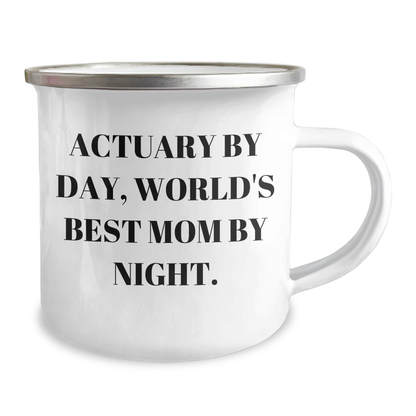 Funny Actuary Gifts, Actuary By Day, World's Best Mom By Night., Camping Mug for Father's Day, Gifts from Mom for Actuary Dad - Image 2