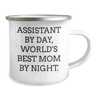 Assistive Graduation Gifts from Women to Assistants, World's Best Mom Camping Mug, Funny Quote