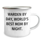 Warden By Day, World's Best Dad By Night - Funny Camping Mug, Gifts from Men to Warden, Father's Day Unique Gifts