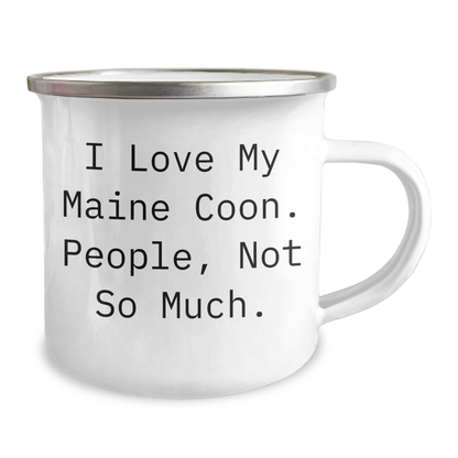 Maine Coon Cat Lovers Funny Gifts, Camping Mug for Men, 'I Love My Maine Coon. People, Not So Much.' Quote, Father's Day Unique Gifts from Friends or Family - Image 2