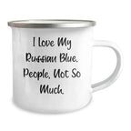 Funny Russian Blue Cat Lover Gifts from Friends for Dad's Camping Mug, 'I Love My Russian Blue', Father's Day Unique Gifts