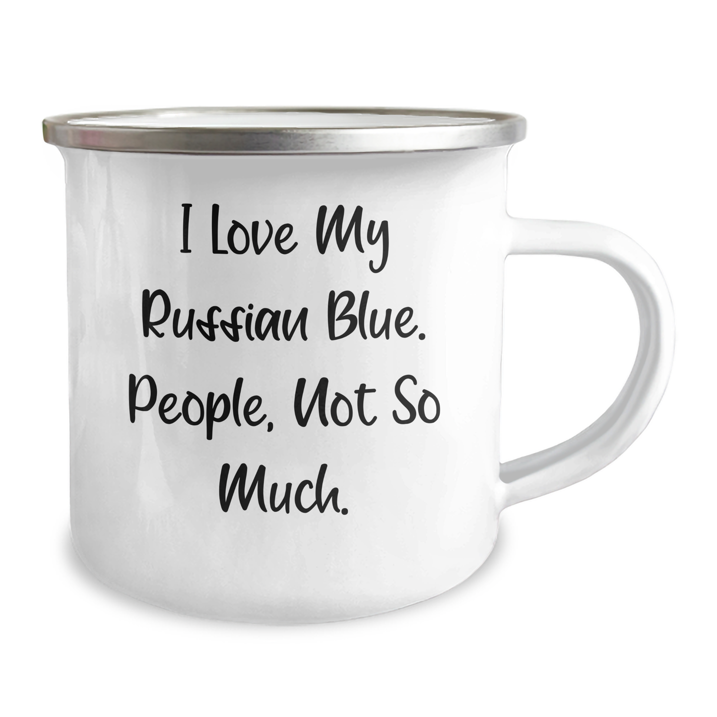 Funny Russian Blue Cat Lover Gifts from Friends for Dad's Camping Mug, 'I Love My Russian Blue', Father's Day Unique Gifts - Image 2