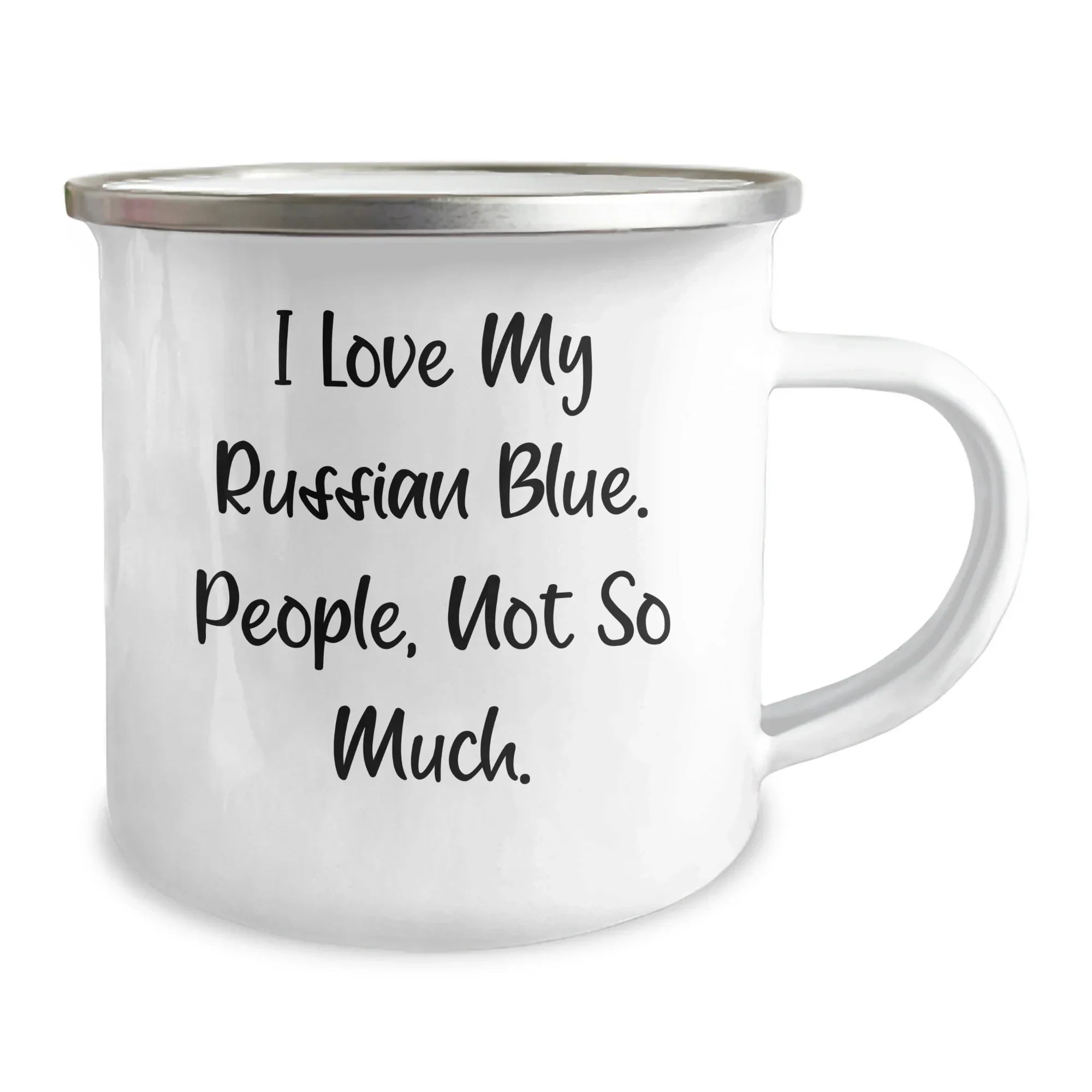 Funny Russian Blue Cat Lover Gifts from Friends for Dad's Camping Mug, 'I Love My Russian Blue', Father's Day Unique Gifts